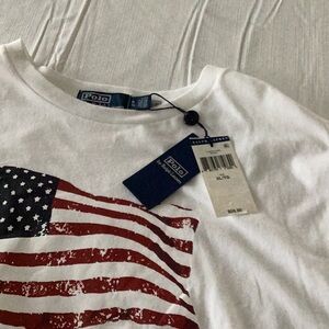 Polo Ralph Lauren Mens American Flag Tee, Size XL, White, New with Tags, 59.50